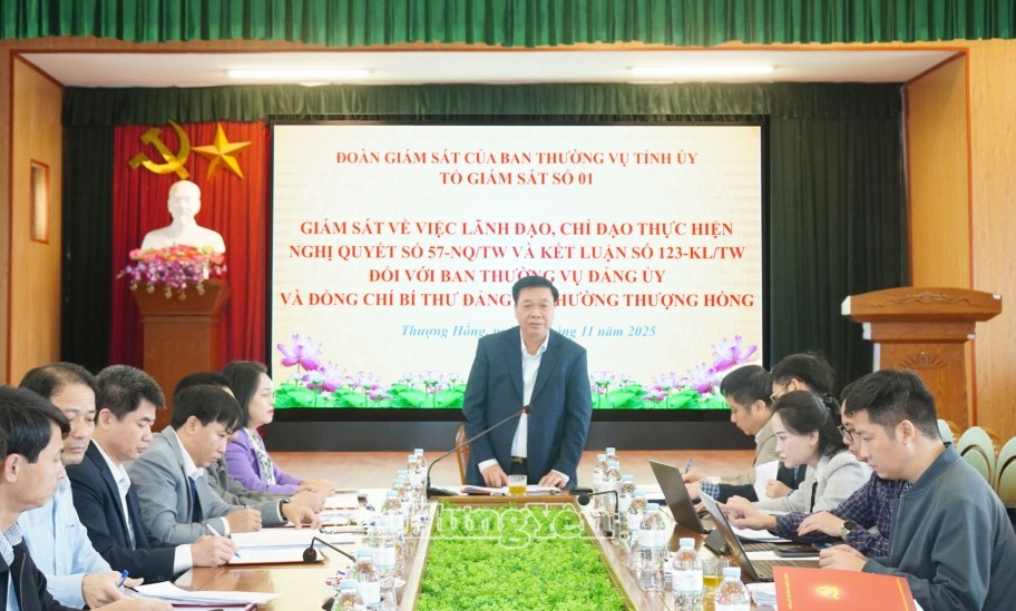 Giám sát việc lãnh đạo, chỉ đạo thực hiện Nghị quyết số 57 - NQ/TW và Kết luận số 123-KL/TW tại phường Thượng Hồng