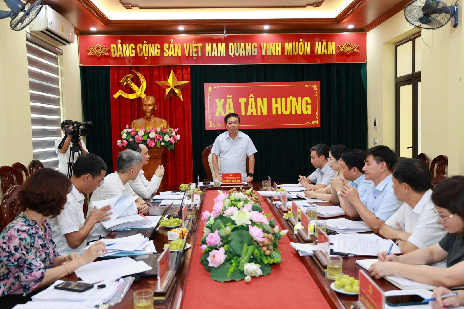 Tổ Kiểm tra số 1 của Ban Thường vụ Tỉnh ủy kiểm tra tại Đảng ủy xã Tân Hưng