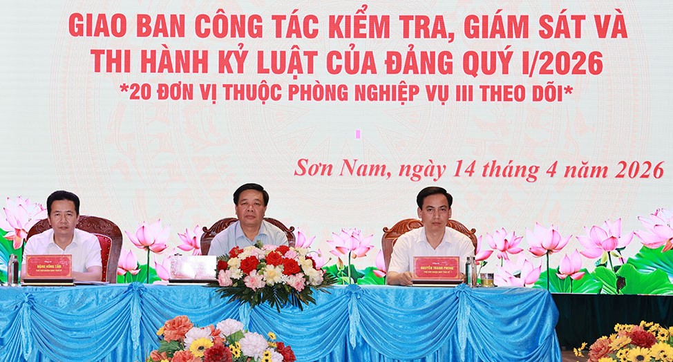  Giao ban cụm công tác kiểm tra, giám sát và thi hành kỷ luật trong Đảng quý I/ 2026 tại phường Sơn Nam