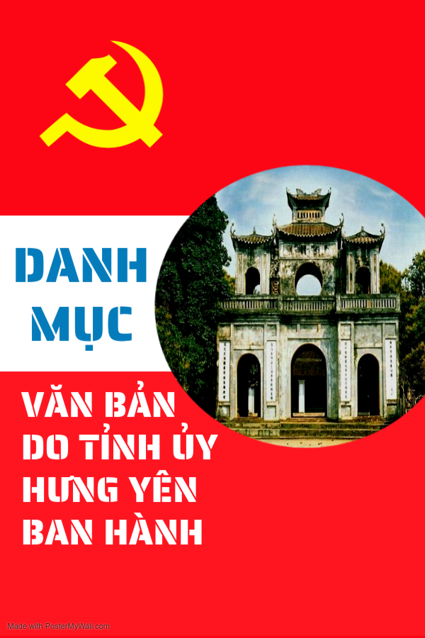 DANH MỤC VĂN BẢN DO TỈNH ỦY HƯNG YÊN BAN HÀNH
